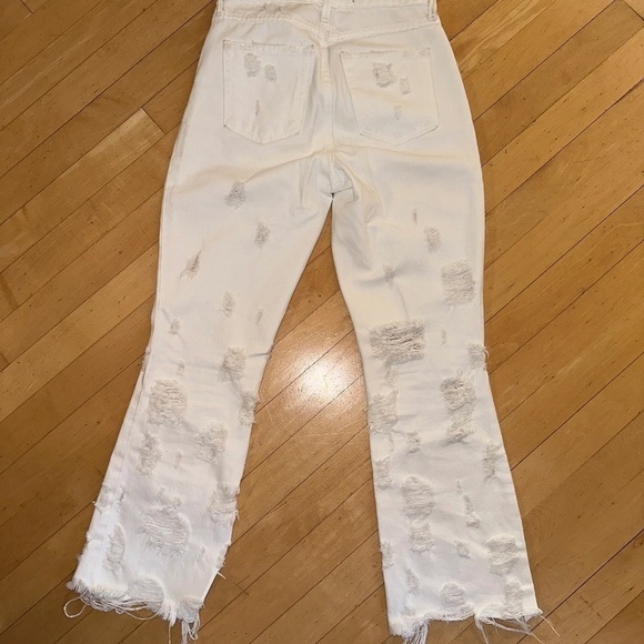 alexander wang RIVAL GRINO boyfriend cut destroyed white jeans , 24.  NH011 - Picture 7 of 12